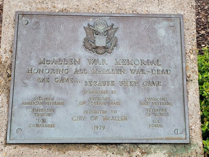 McAllen War Memorial image. Click for full size.