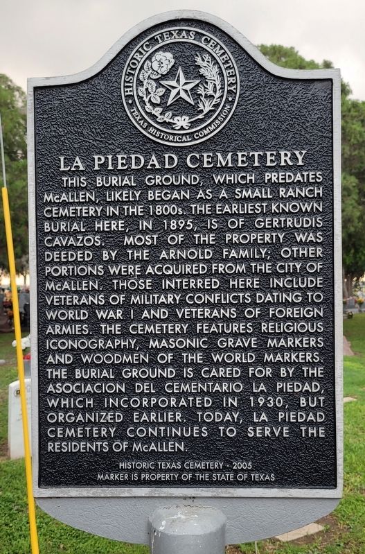 La Piedad Cemetery Marker. Click for full size. La Piedad Cemetery Marker image. Click for full size.