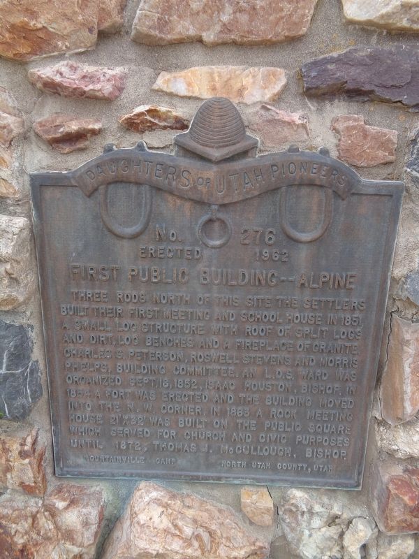 First Public Building - Alpine Marker. Click for full size. First Public Building - Alpine Marker image. Click for full size.