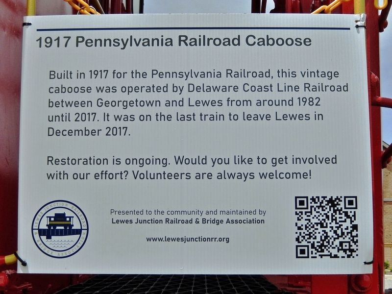 1917 Pennsylvania Railroad Caboose Marker image. Click for full size.