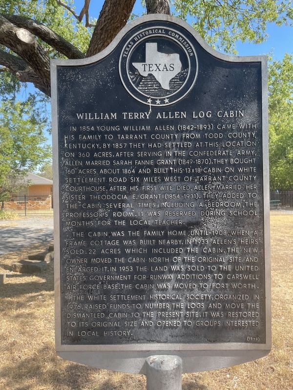 William Terry Allen Log Cabin Marker image. Click for full size.