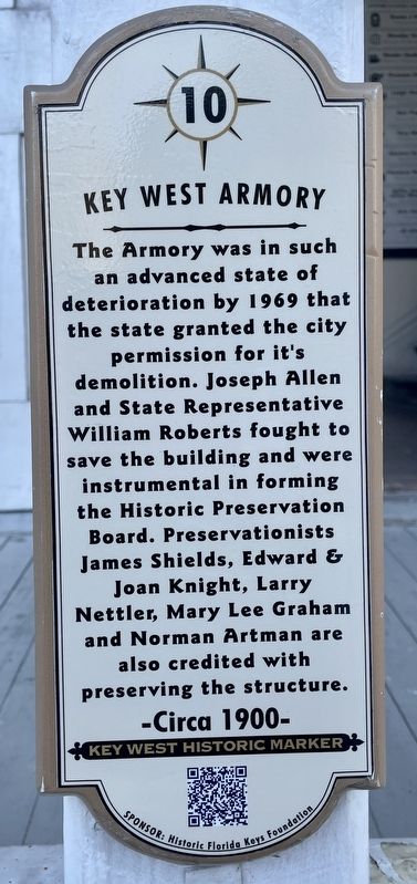 Key West Armory Marker image. Click for full size.