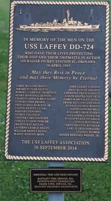 In Memory of the Men on the USS Laffey DD-724 Marker image. Click for full size.