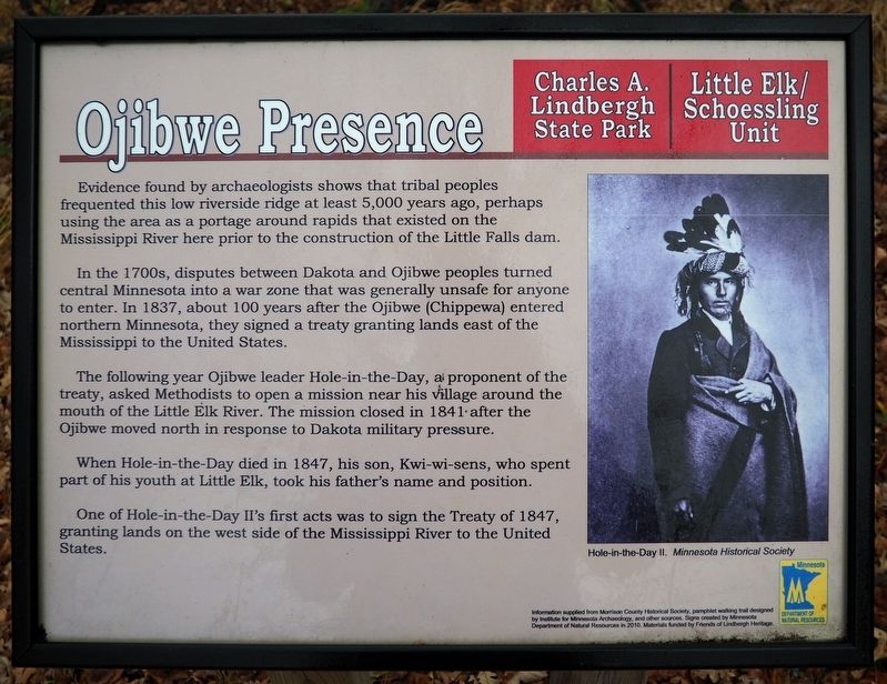 Ojibwe Presence Marker. Click for full size. Ojibwe Presence Marker image. Click for full size.