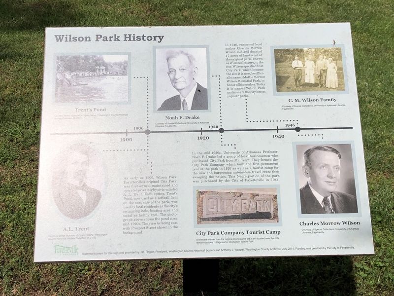 Wilson Park History Marker image. Click for full size.