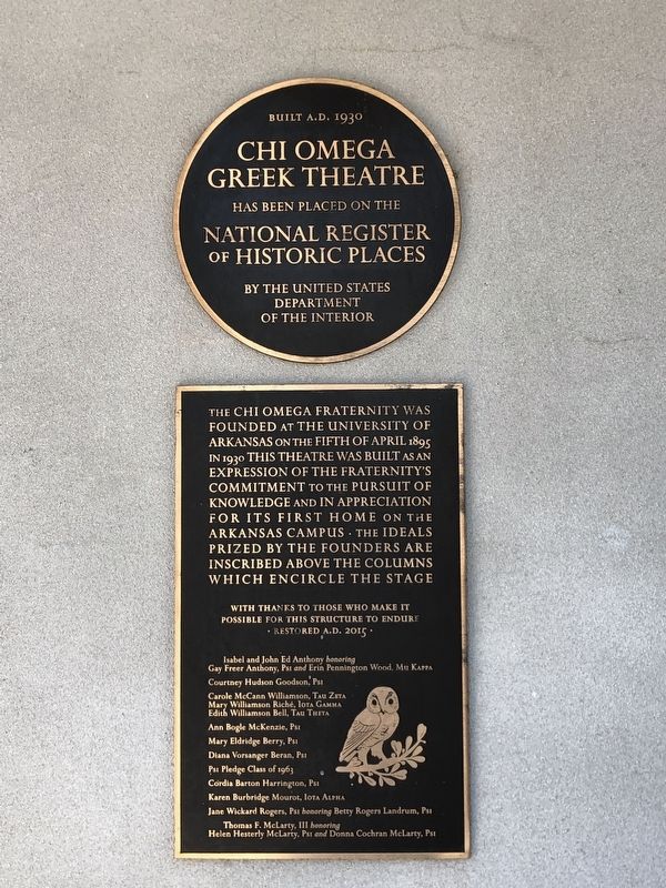 Chi Omega Greek Theatre Marker image. Click for full size.