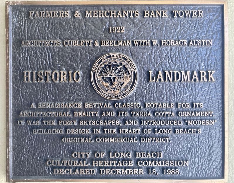 Farmers & Merchants Bank Tower Marker image. Click for full size.
