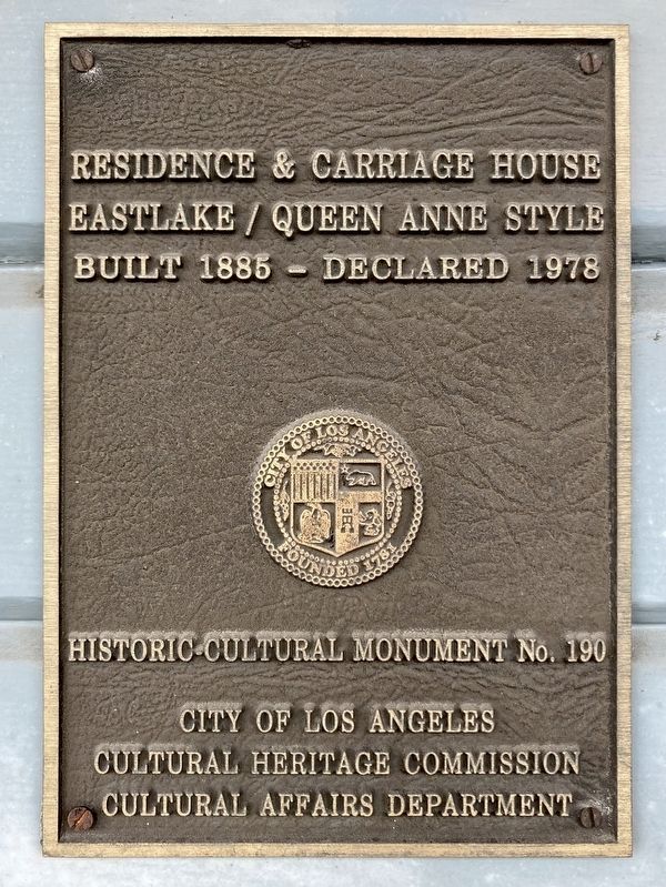 Residence & Carriage House Marker image. Click for full size.