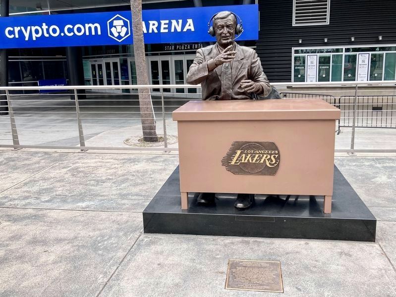 Chick Hearn Statue and Marker image. Click for full size.