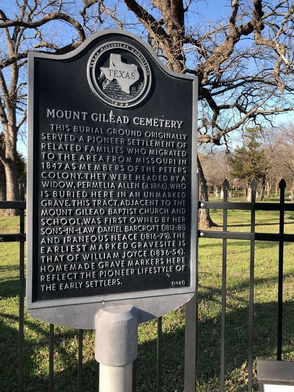 Mount Gilead Cemetery Marker image. Click for full size.