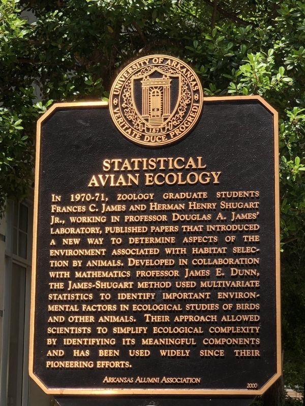 Statistical Avian Ecology Marker. Click for full size. Statistical Avian Ecology Marker image. Click for full size.