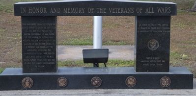 In Honor and Memory of the Veterans of All Wars Marker. Click for full size. In Honor and Memory of the Veterans of All Wars Marker image. Click for full size.