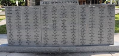 Dedicated to our Veterans Marker, Side One image. Click for full size.