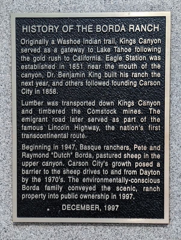 History of the Borda Ranch Marker image. Click for full size.