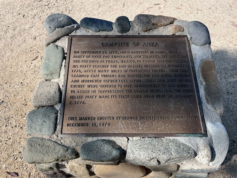 Campsite of Anza Marker image. Click for full size.