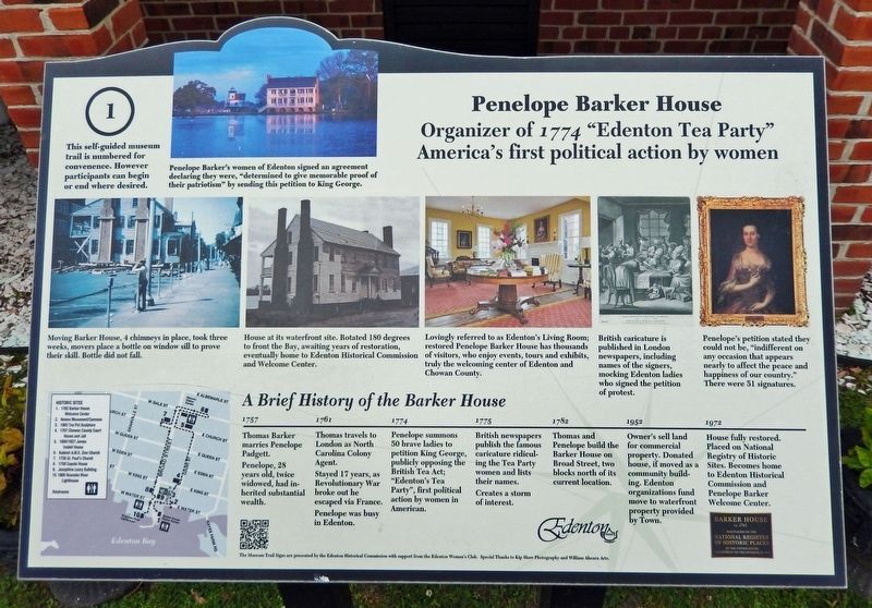 Penelope Barker House Marker image. Click for more information.