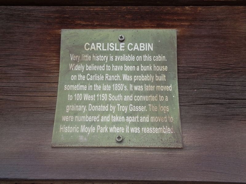 Carlisle Cabin Marker image. Click for full size.