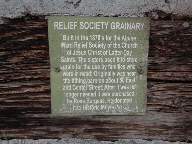 Relief Society Grainary Marker. Click for full size. Relief Society Grainary Marker image. Click for full size.