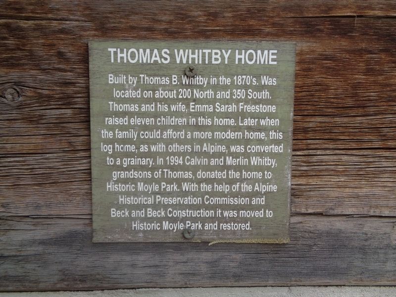 Thomas Whitby Home Marker image. Click for full size.