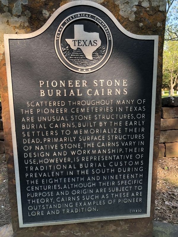 Pioneer Stone Burial Cairns Marker. Click for full size. Pioneer Stone Burial Cairns Marker image. Click for full size.