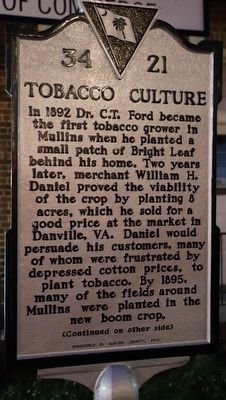 Tobacco Culture Marker, Side One image. Click for full size.