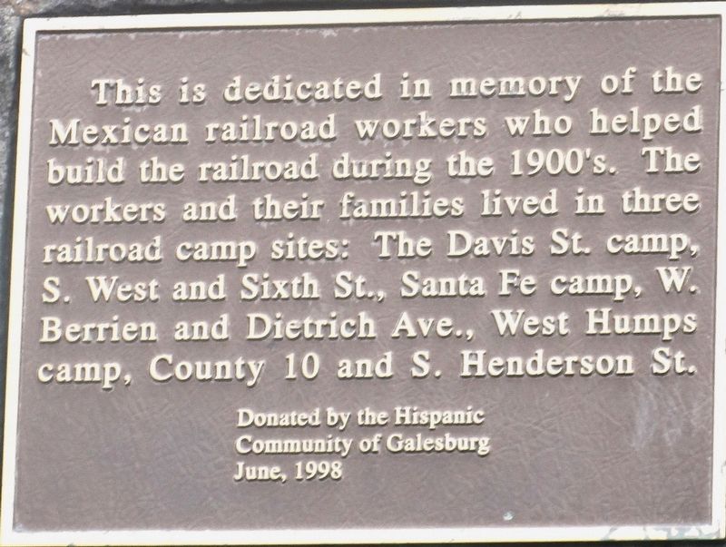 Mexican Railroad Workers Marker. Click for full size. Mexican Railroad Workers Marker image. Click for full size.