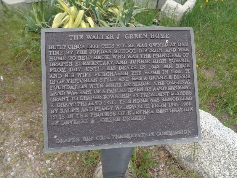 The Walter J. Green Home Marker image. Click for full size.