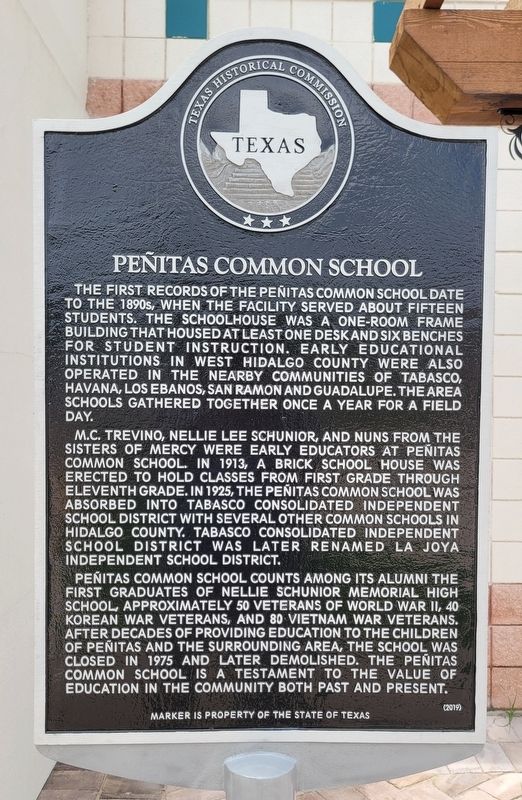 Peñitas Common School Marker. Click for full size. Peñitas Common School Marker image. Click for full size.