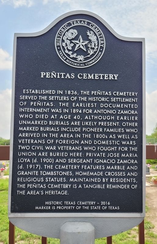 Peitas Cemetery Marker image. Click for full size.