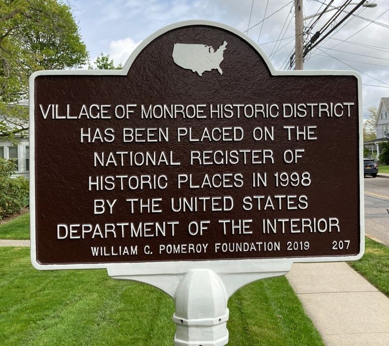 Village of Monroe Historic District Marker. Click for full size. Village of Monroe Historic District Marker image. Click for full size.