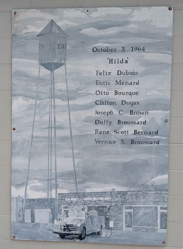 The 1964 Fall of the Erath Water Tower Marker image. Click for full size.