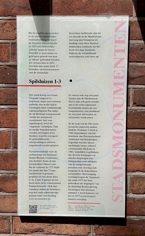 Spilsluizen 1-3 Marker. Click for full size. Spilsluizen 1-3 Marker image. Click for full size.