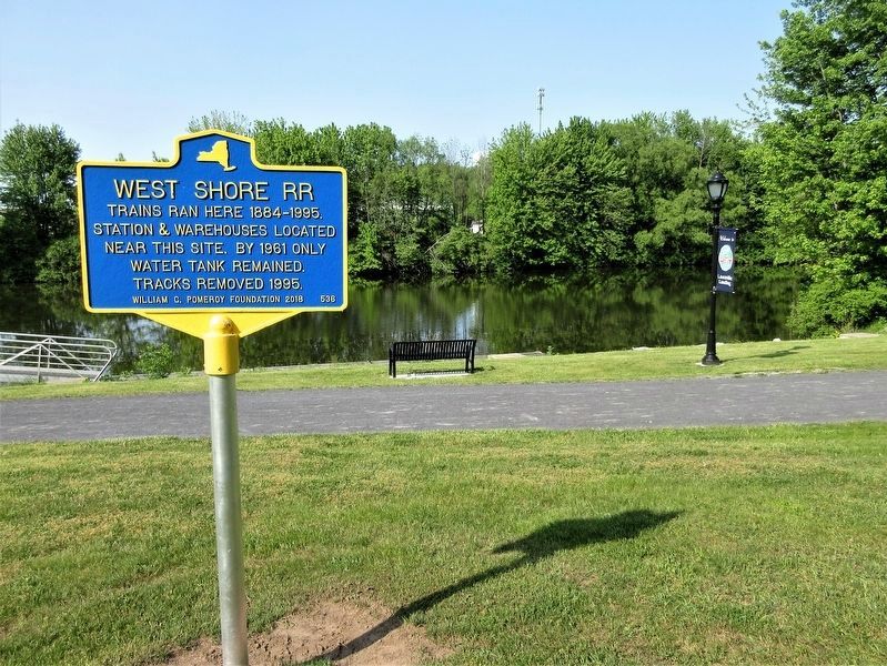 West Shore RR Marker showing the Clyde River in the background image. Click for full size.