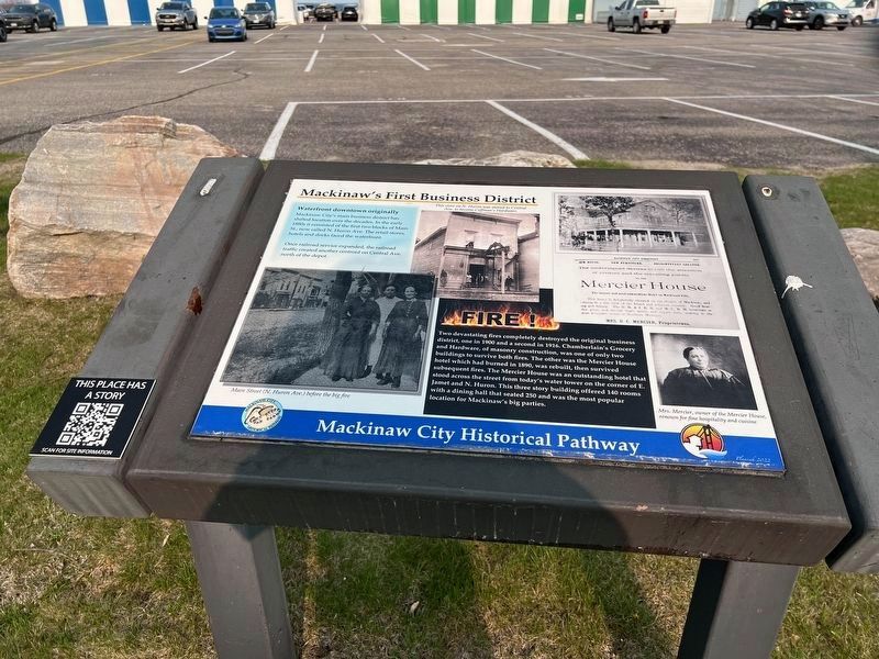 Mackinaw's First Business District Marker. Click for full size. Mackinaw's First Business District Marker image. Click for full size.