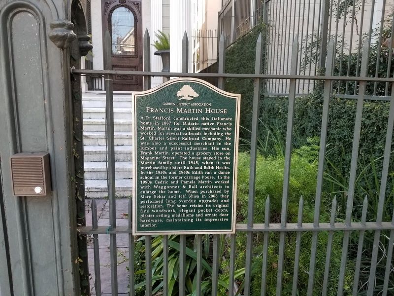 Francis Martin House Marker image. Click for full size.
