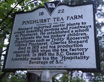Pinehurst Tea Farm Marker, Side Two image. Click for full size.