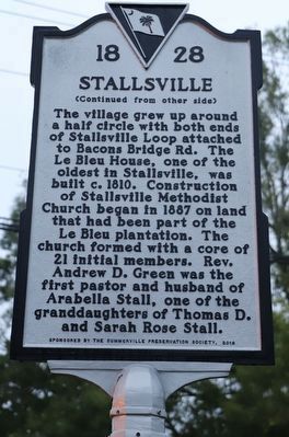Stallsville Marker Reverse image. Click for full size.