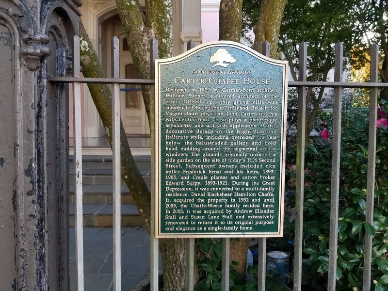 Carter Chaffe House Marker. Click for full size. Carter Chaffe House Marker image. Click for full size.