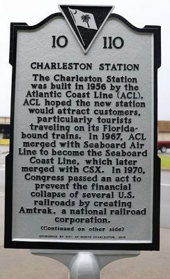 Charleston Station Marker, Side One image. Click for full size.