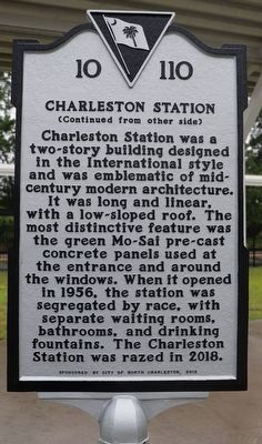 Charleston Station Marker, Side Two image. Click for full size.