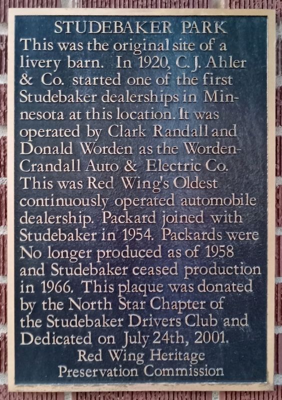 Studebaker Park Marker image. Click for full size.
