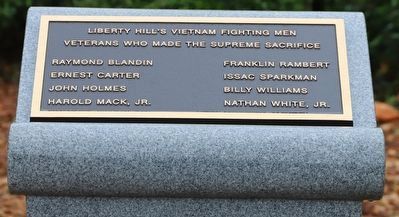 Liberty Hill's Vietnam Fighting Men Marker image. Click for full size.