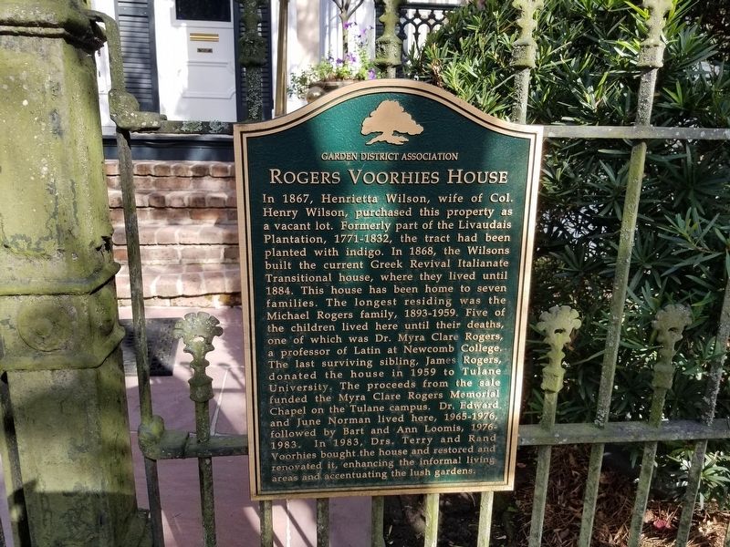 Rogers Voorhies House Marker image. Click for full size.