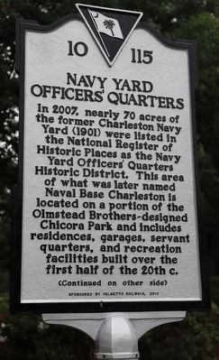 Navy Yard Officers' Quarters Marker, Side One image. Click for full size.