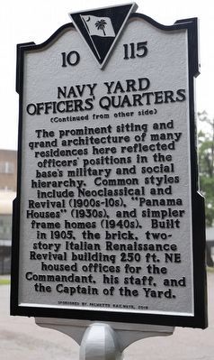 Navy Yard Officers'' Quarters Marker, Side Two image. Click for full size.