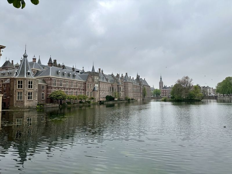 View from the marker site (Dutch Parliament complex on the left). Click for full size. View from the marker site (Dutch Parliament complex on the left) image. Click for full size.