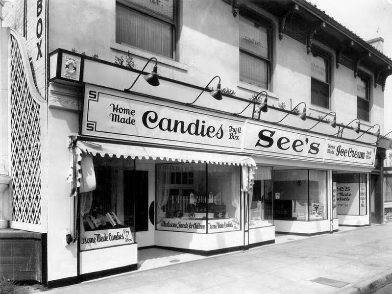 First Sees Candies Shop - circa 1921 image. Click for full size.