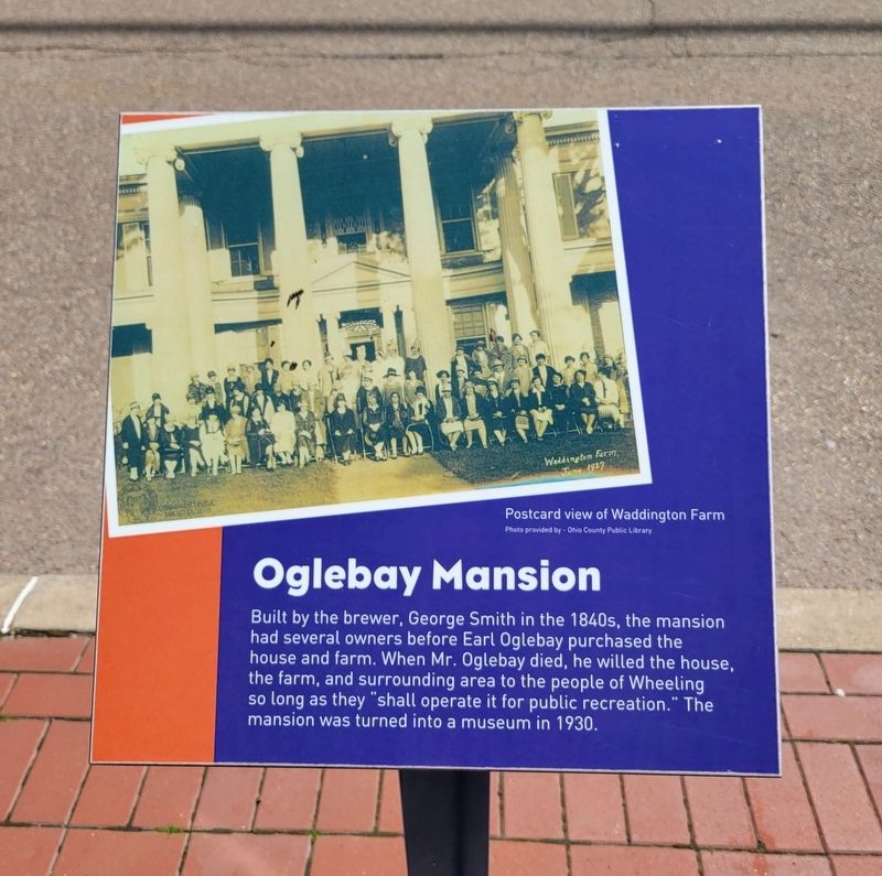 Oglebay Mansion Marker. Click for full size. Oglebay Mansion Marker image. Click for full size.