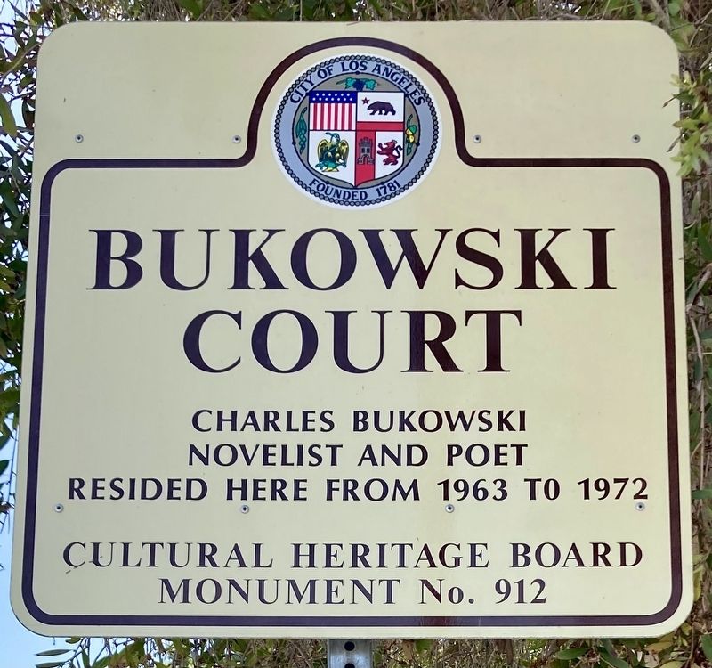 Bukowski Court Marker image. Click for full size.
