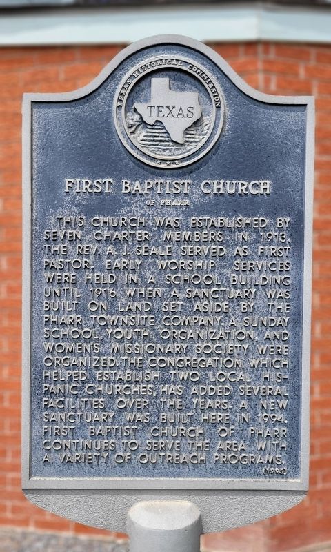 First Baptist Church of Pharr Marker image. Click for full size.